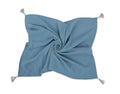 Muslin blanket for kids with tassels - pastel blue