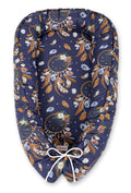Baby nest double-sided Premium Cocoon for infants BOBONO- dream catchers dark blue