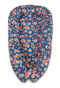 Baby nest double-sided Premium Cocoon for infants BOBONO- fox family on blue