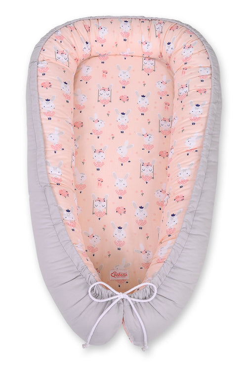 Baby nest double-sided Premium Cocoon for infants BOBONO- ballerinas pink