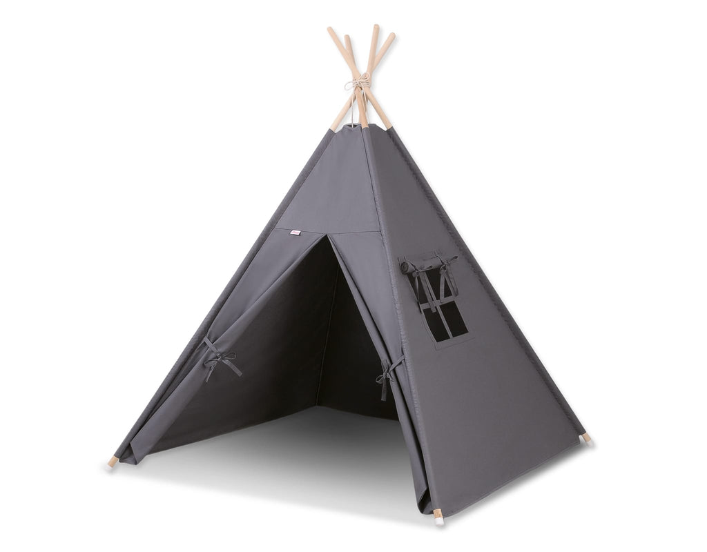 Teepee tent for kids + decorative feathers - anthracite