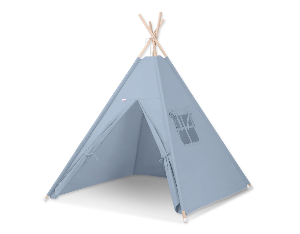 Teepee tent for kids + decorative feathers - pastel blue