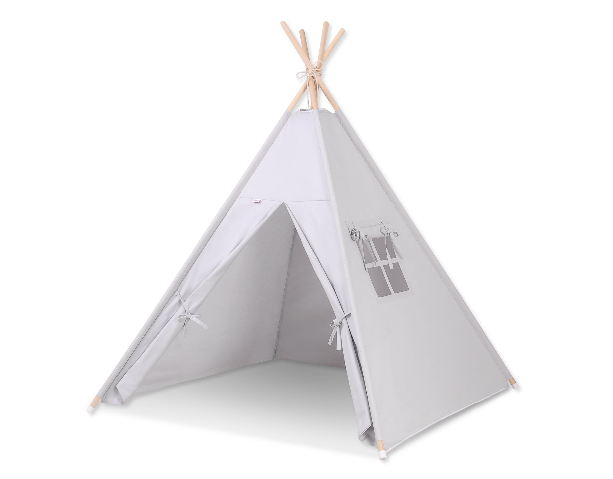 Teepee tent for kids + decorative feathers - gray