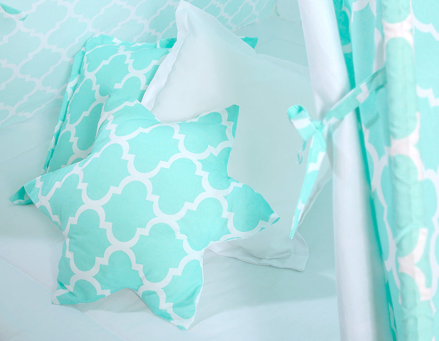 Teepee tent for kids + decorative feathers - Marocco mint