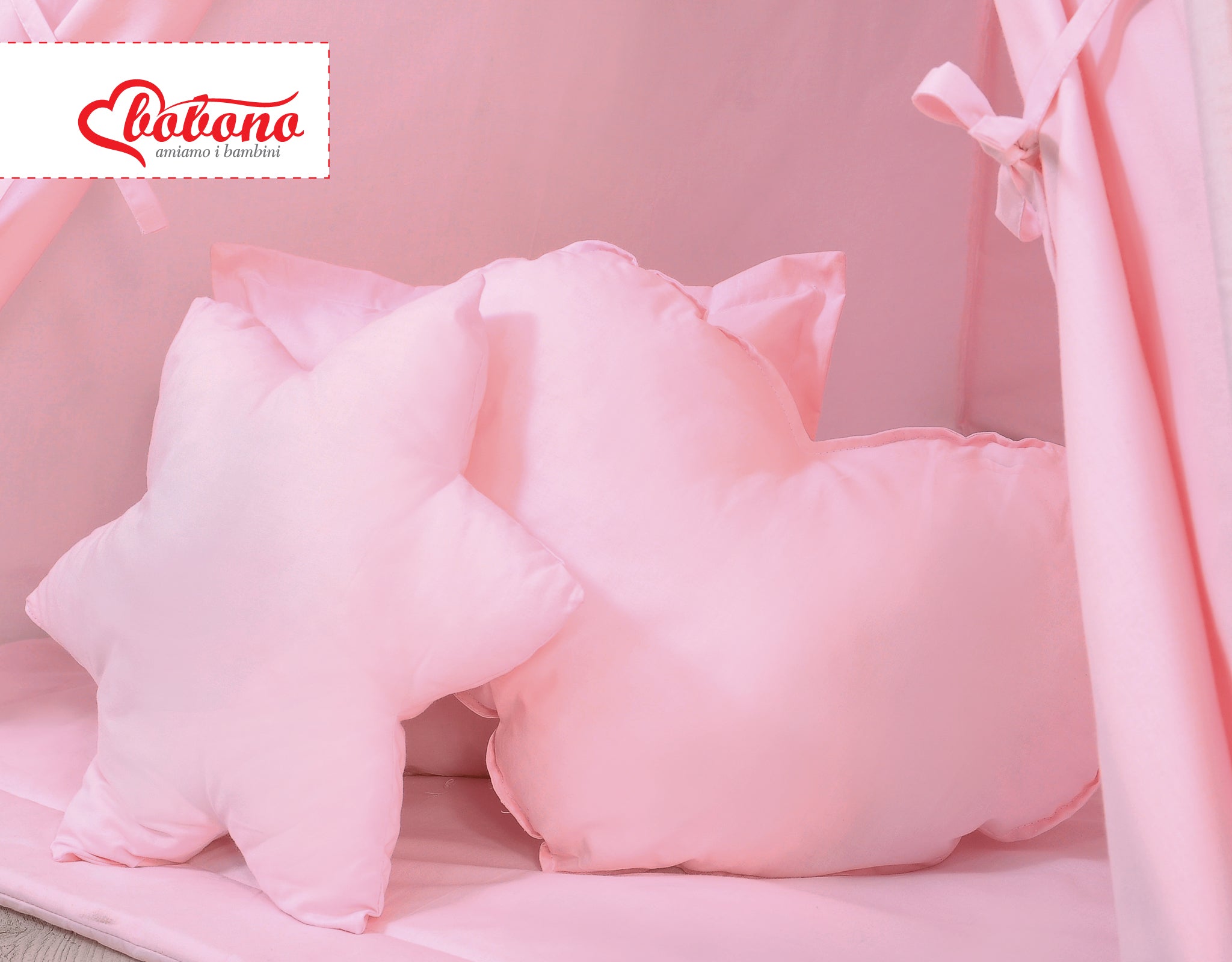 Set of 3 cushions for the tipi tent - pink