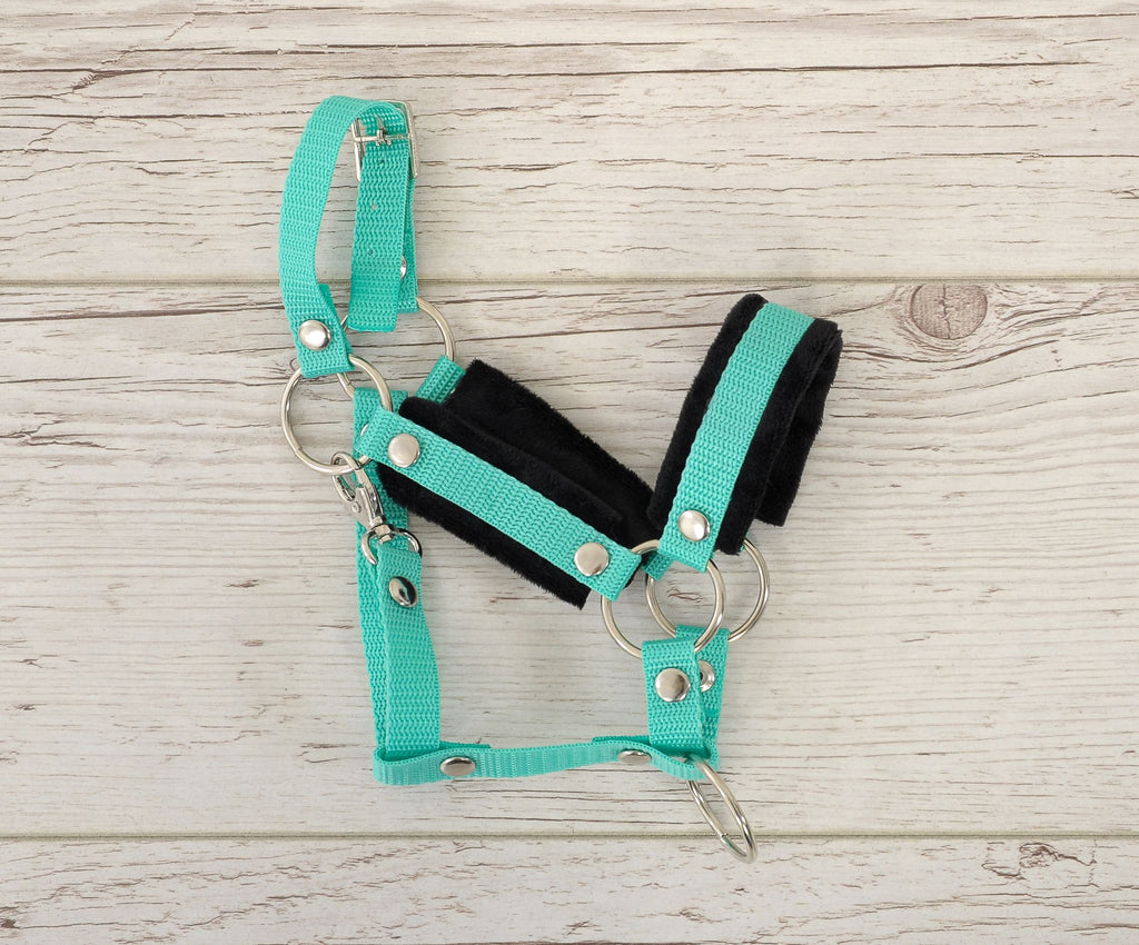 The adjustable halter for Hobby Horse A3 - mint with black furry