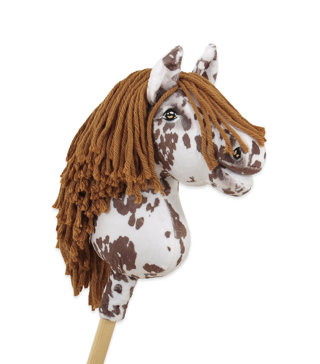 Horse on a stick Super Hobby Horse Premium - brown leopard with a brown mane A4