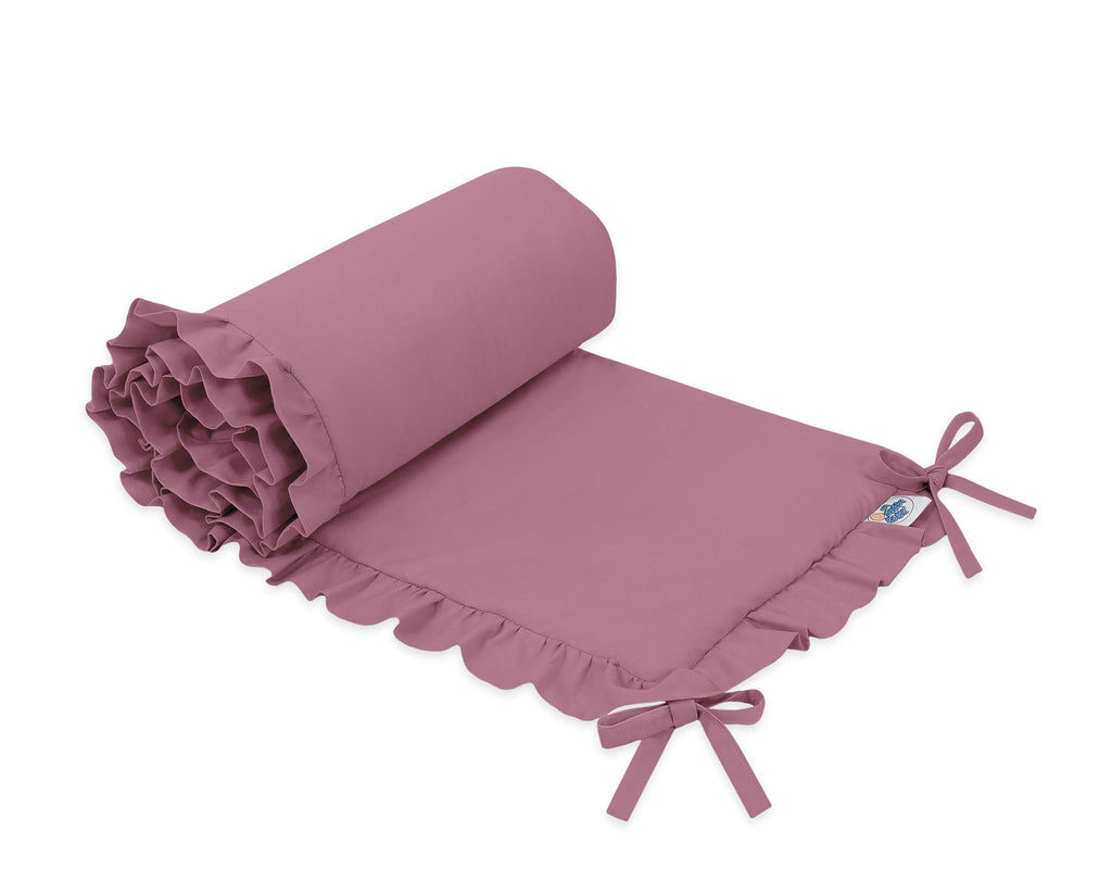 Universal baby bed bumper with frill - pastel violet