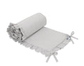 Universal baby bed bumper with frill - grey