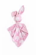 DOUDOU Cuddly bunny double-sided cotton and minky - Pink elephants - pink