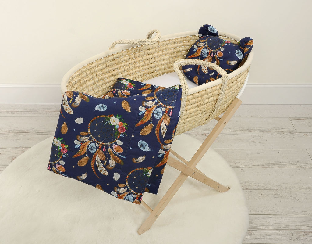Duvet with pillow Teddy - 2pcs set - dream catchers dark blue