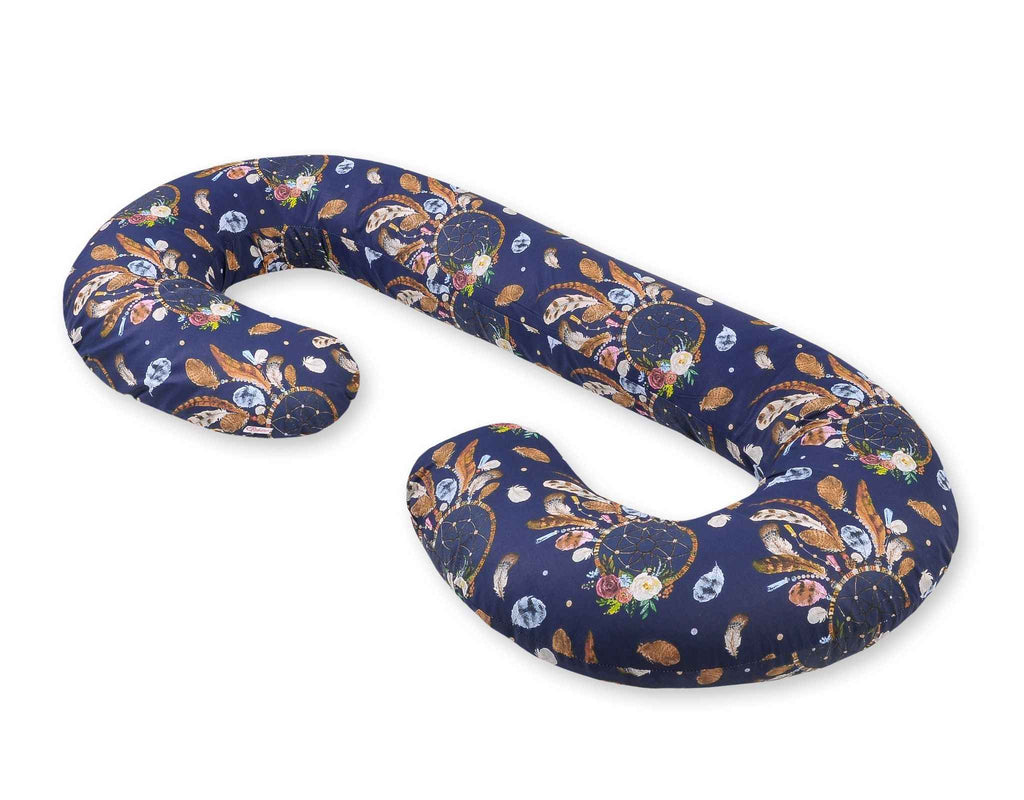 Cotton  pillowcase for pregnancy Pillow C - dream catchers dark blue