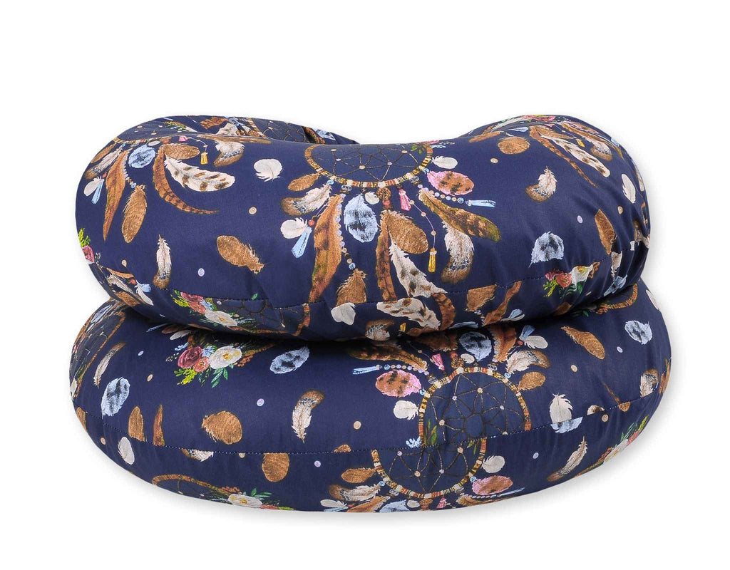 Cotton  pillowcase for pregnancy Pillow C - dream catchers dark blue