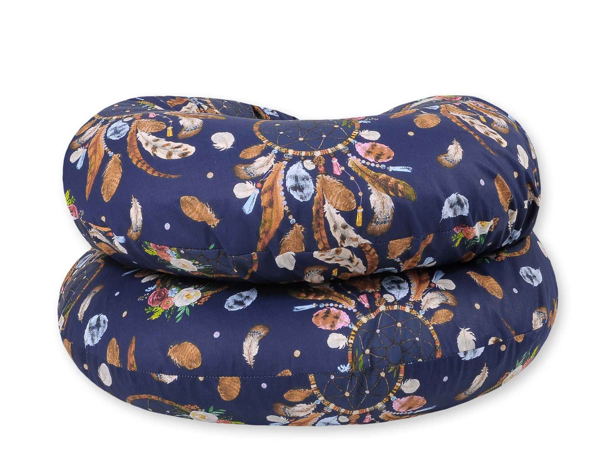 Cotton  pillowcase for pregnancy Pillow C - dream catchers dark blue