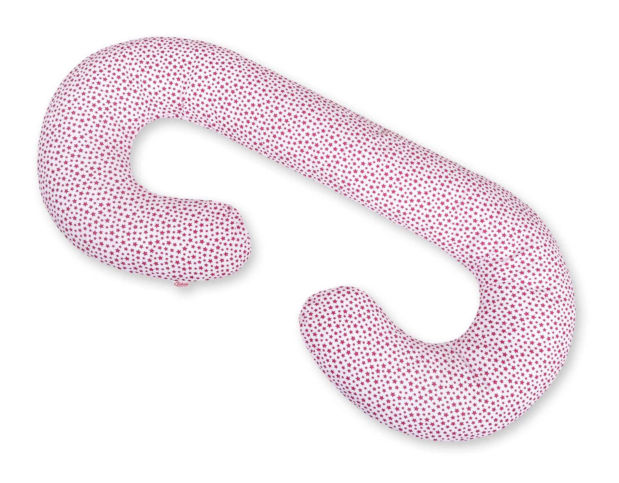 Cotton  pillowcase for pregnancy Pillow C - white-wine red stars