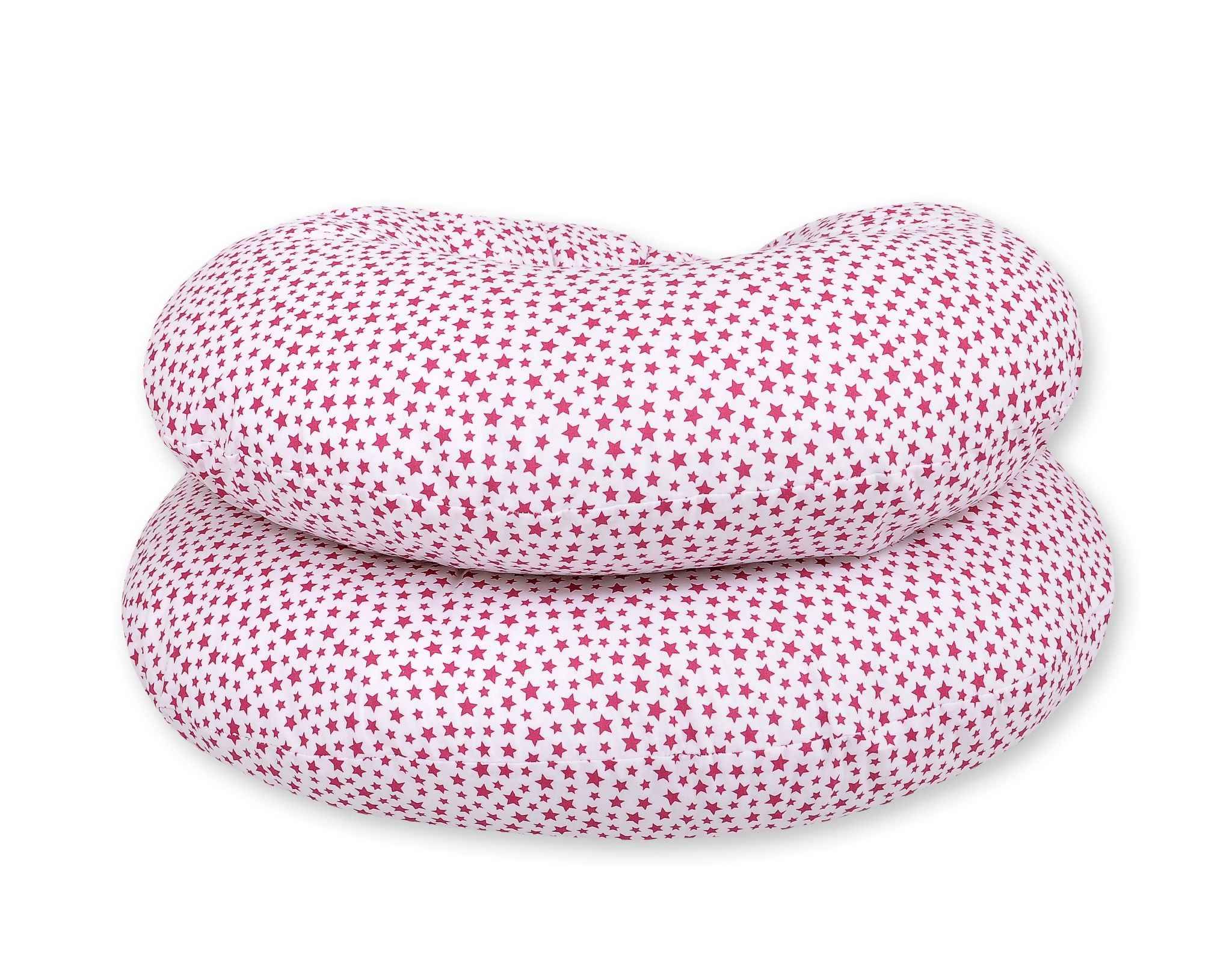 Cotton  pillowcase for pregnancy Pillow C - white-wine red stars