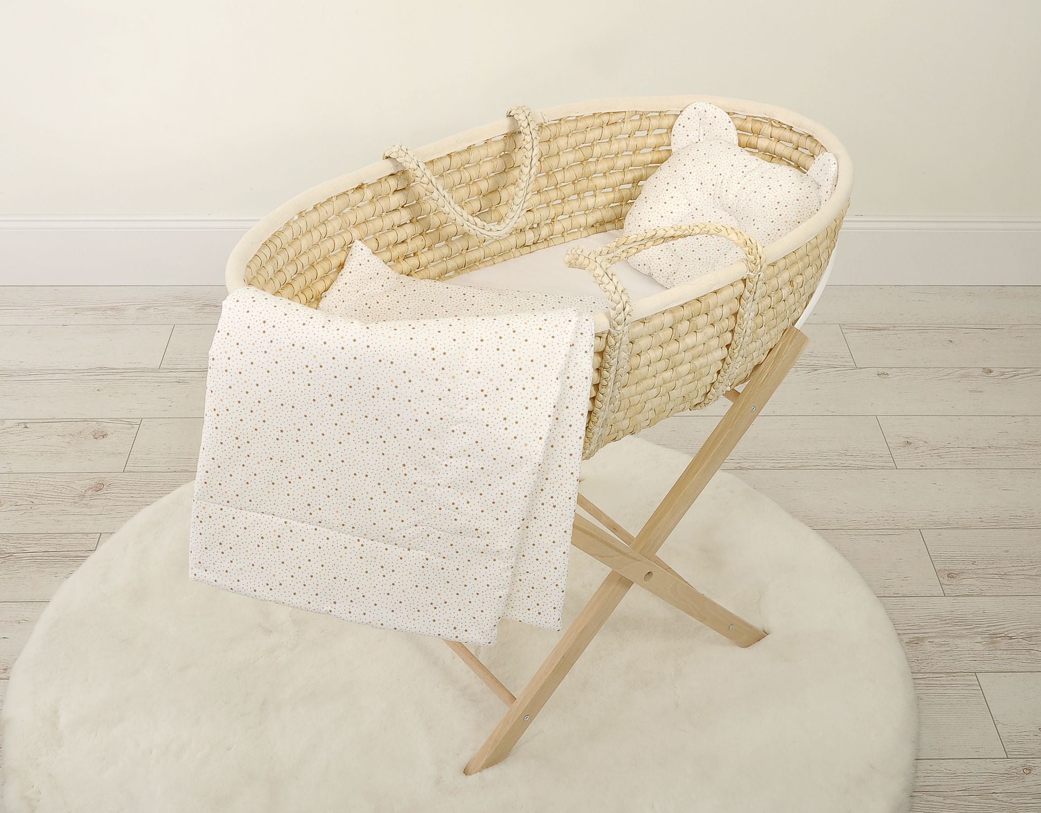 Duvet with pillow Teddy - 2pcs set - mini gold stars