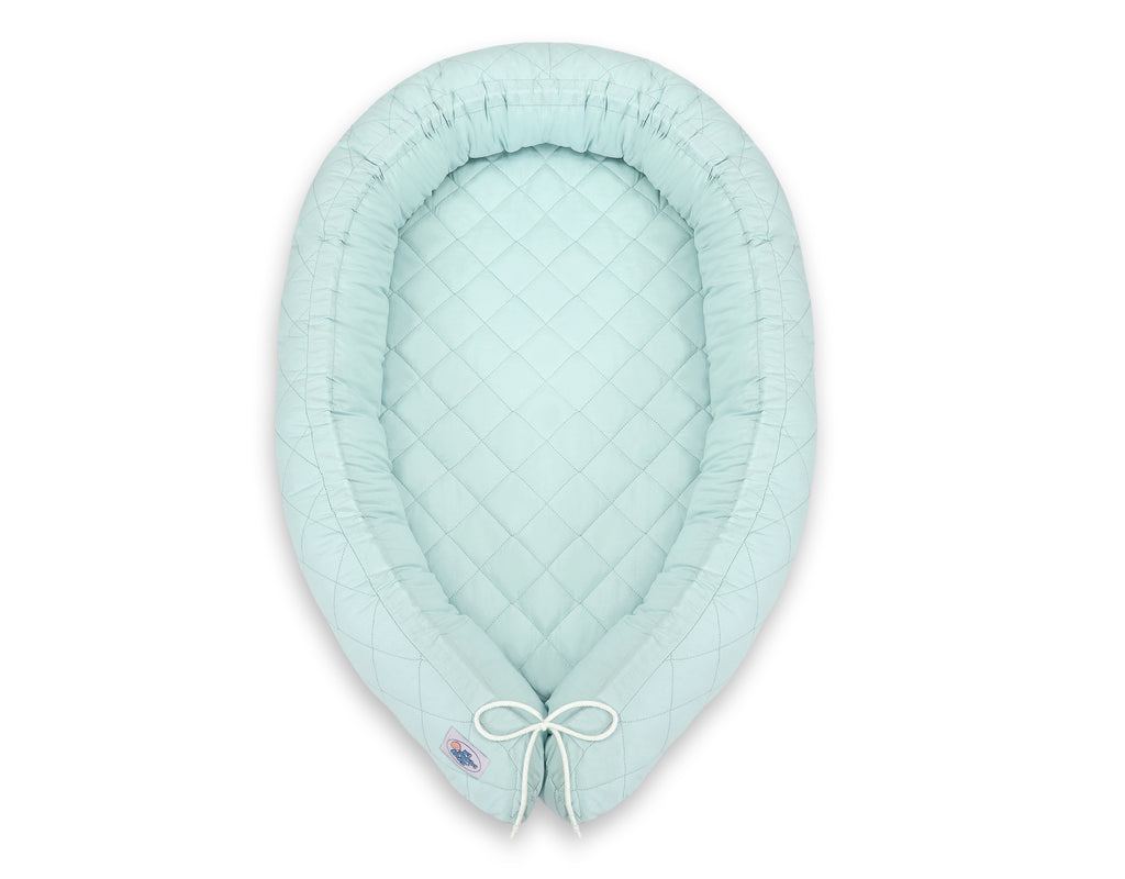 2-in-1 - Baby nest quilted - snake pillow bumper - mint