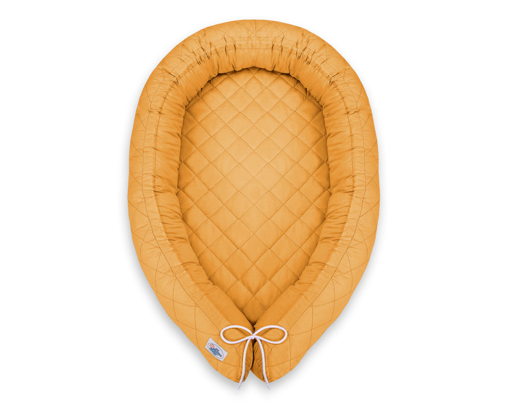 2-in-1 - Baby nest quilted - snake pillow bumper - honey yellow