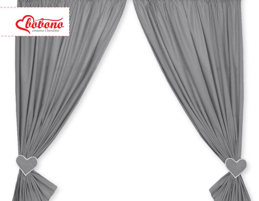 Curtains for baby room- Hanging Hearts anthracite