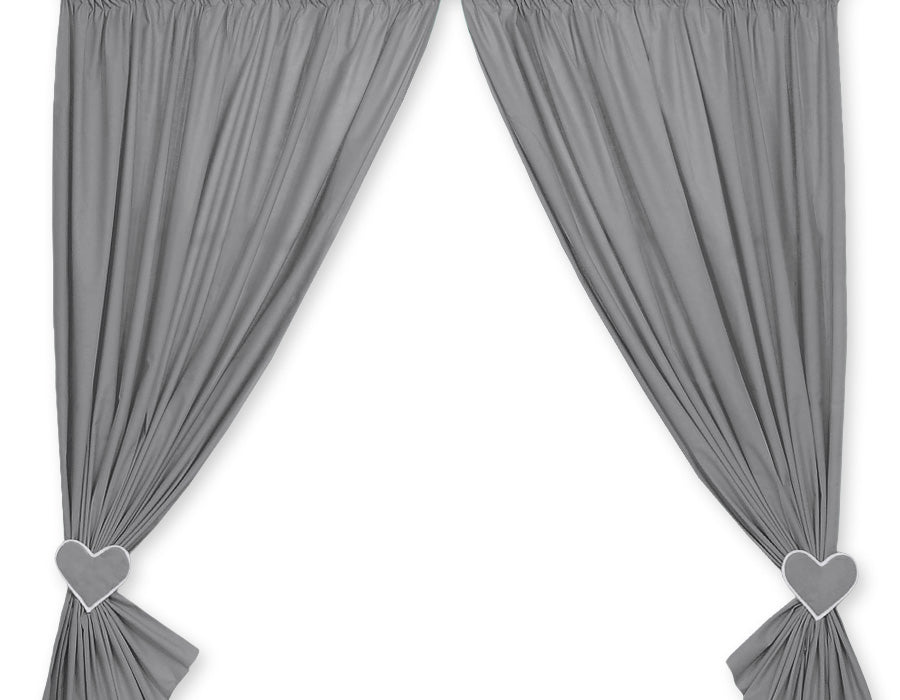 Curtains for baby room- Hanging Hearts anthracite
