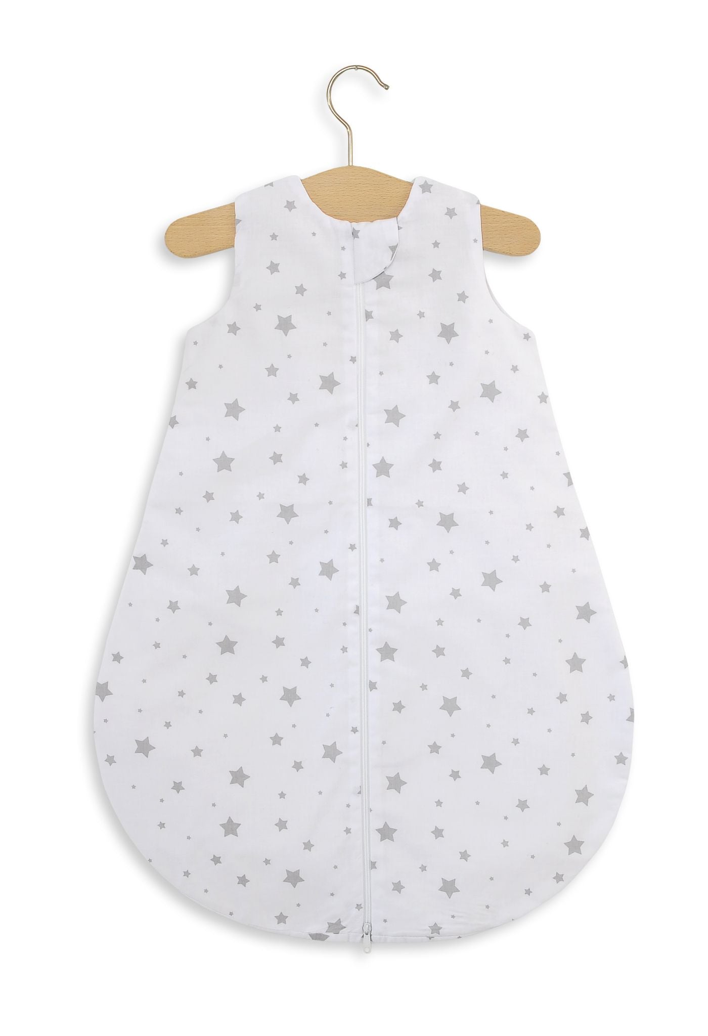 Cotton baby sleeping bag S 0-6 months for summer TOG 1.0 - mini stars grey
