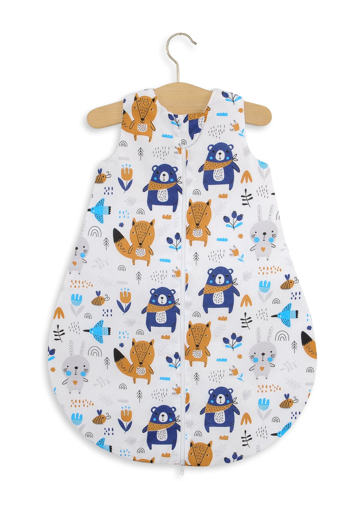 Cotton baby sleeping bag S 0-6 months for summer TOG 1.0 - navy blue bears