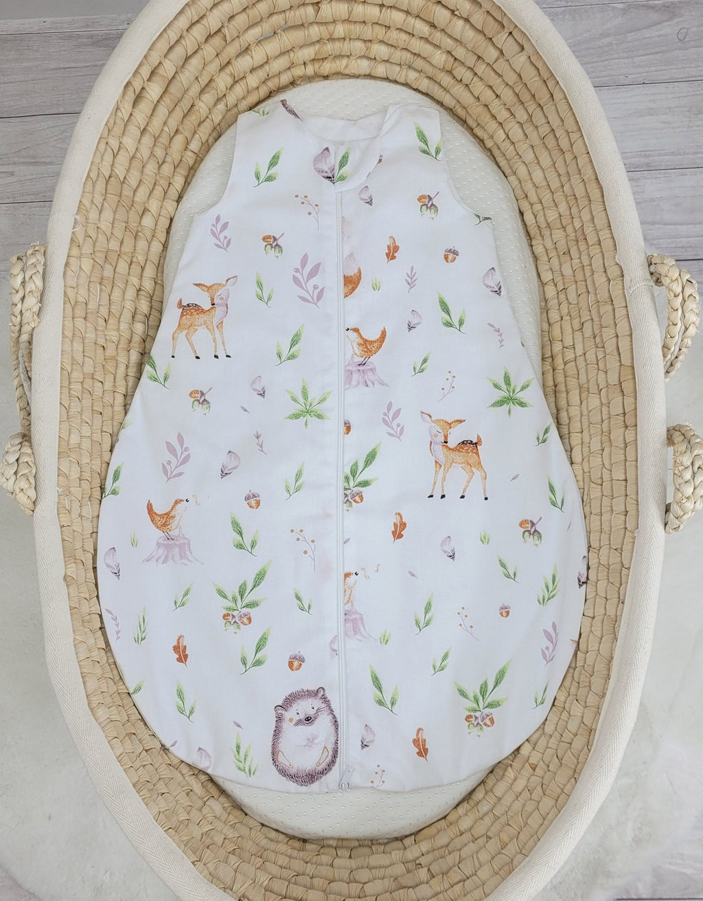 Cotton baby sleeping bag S 0-6 months for summer TOG 1.0 - forest softness