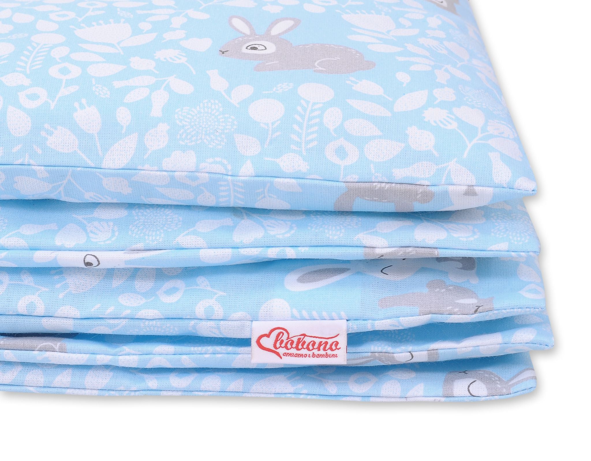 Baby cotton bedding set 2-pcs  135x100 cm- blue rabbits