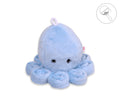 Cuddly octopus with rattle - blue - smooth minky
