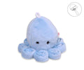 Cuddly octopus with rattle - blue - smooth minky