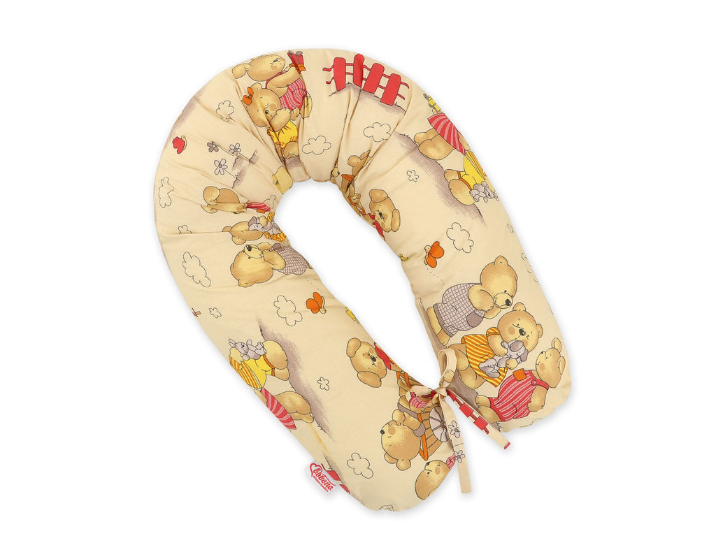 Cotton  pillowcase for pregnancy pillow Longer -  Teddy bear birthday