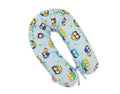 Cotton  pillowcase for pregnancy pillow Longer - Owls on blue