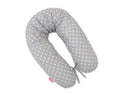 Cotton  pillowcase for pregnancy pillow Longer - White polka dots on grey