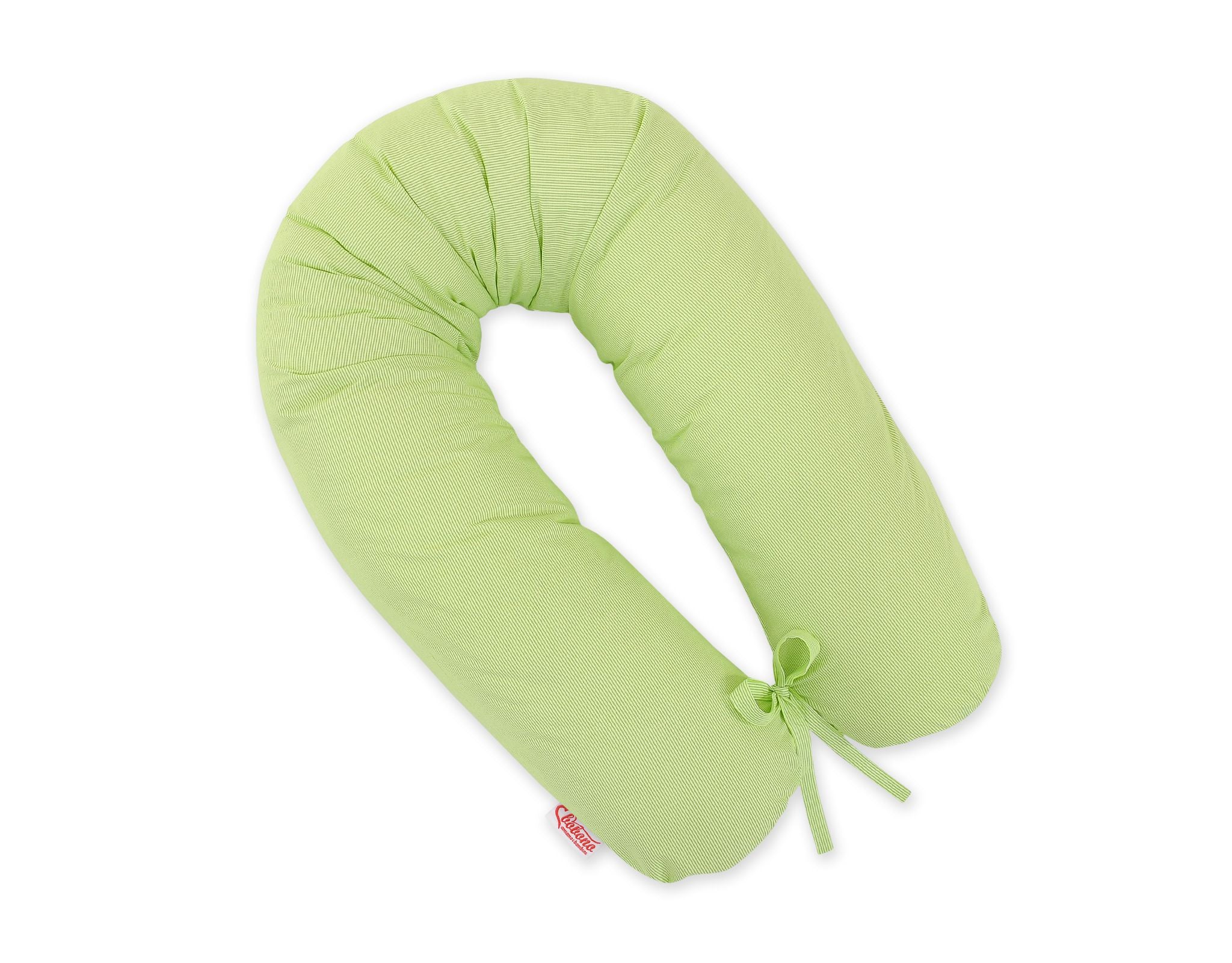 Cotton  pillowcase for pregnancy pillow Longer - Green strips