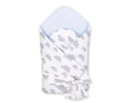 Baby nest 2in1 with stiffening with bow - clouds gray/blue