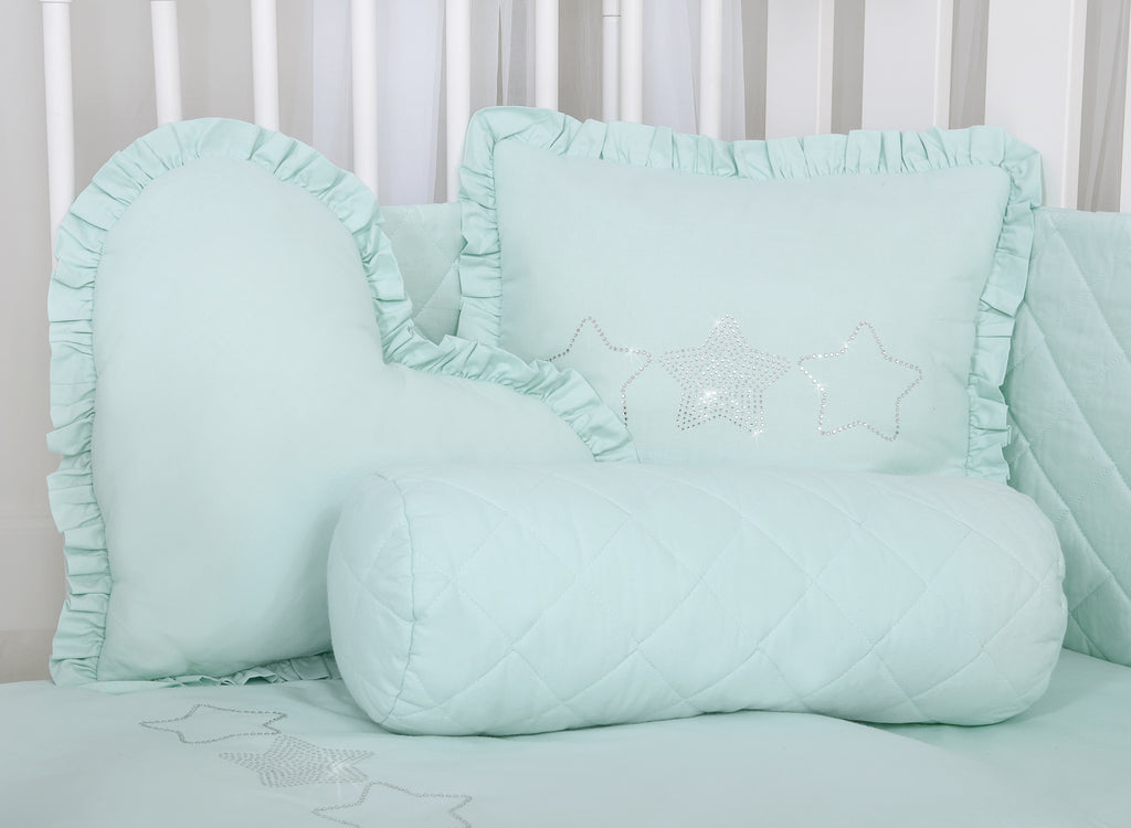 Decorative pillow with application - mint