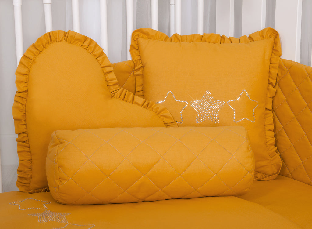 Decorative heart pillow - honey yellow