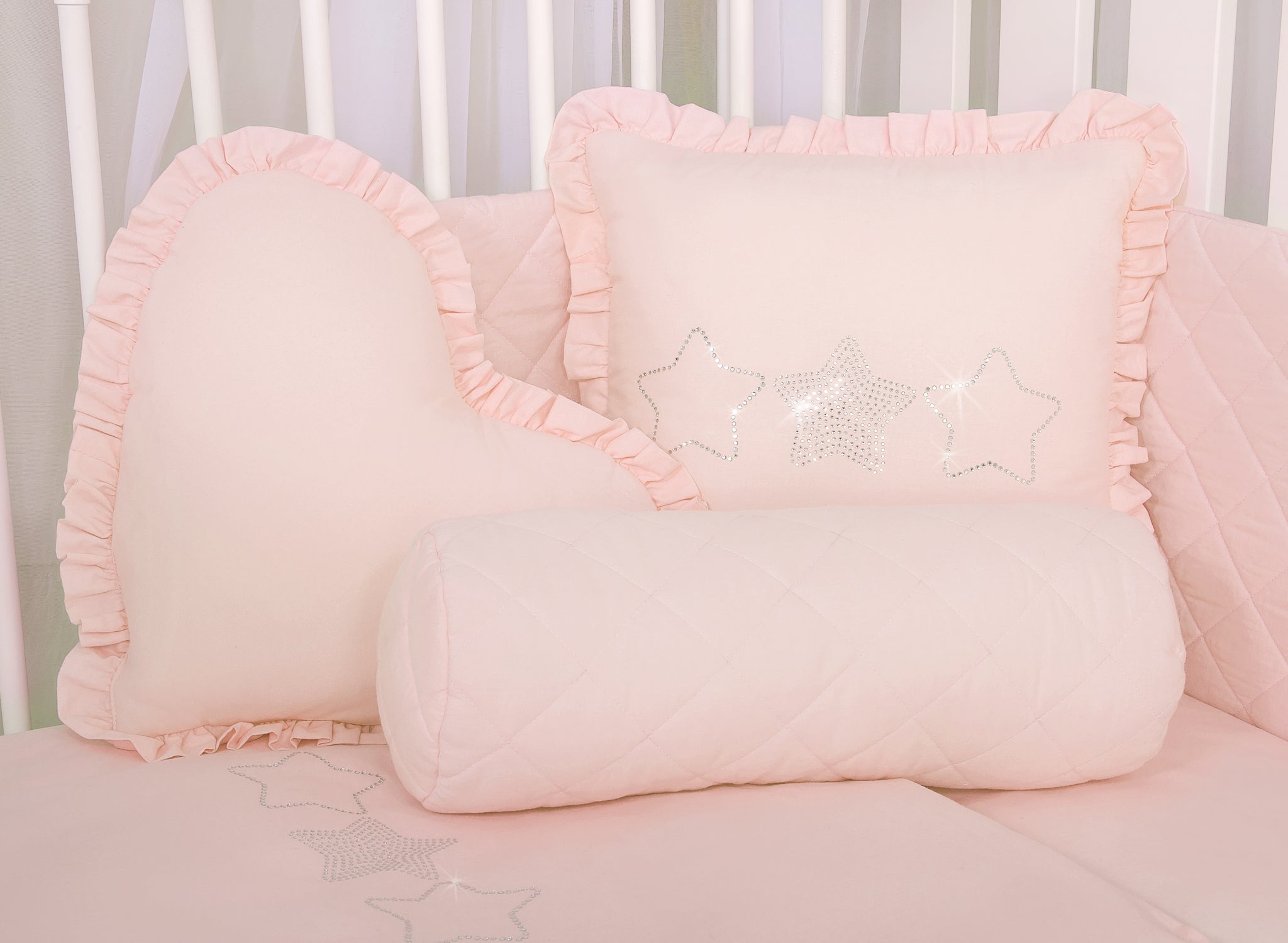 Decorative heart pillow - powder pink