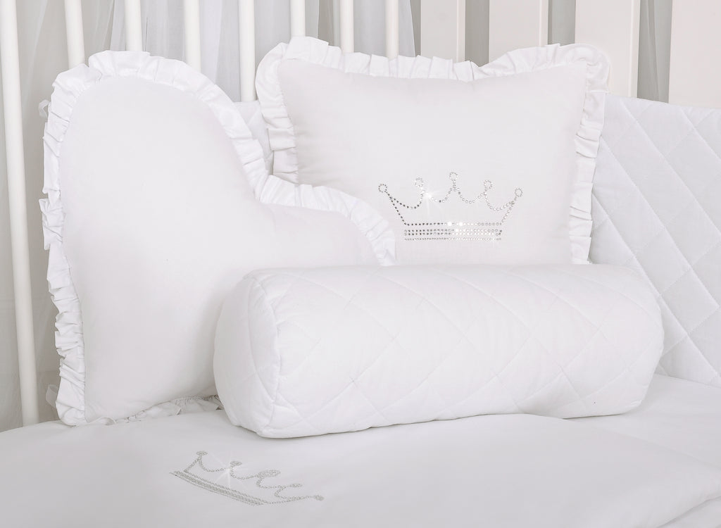 Decorative roller pillow - white