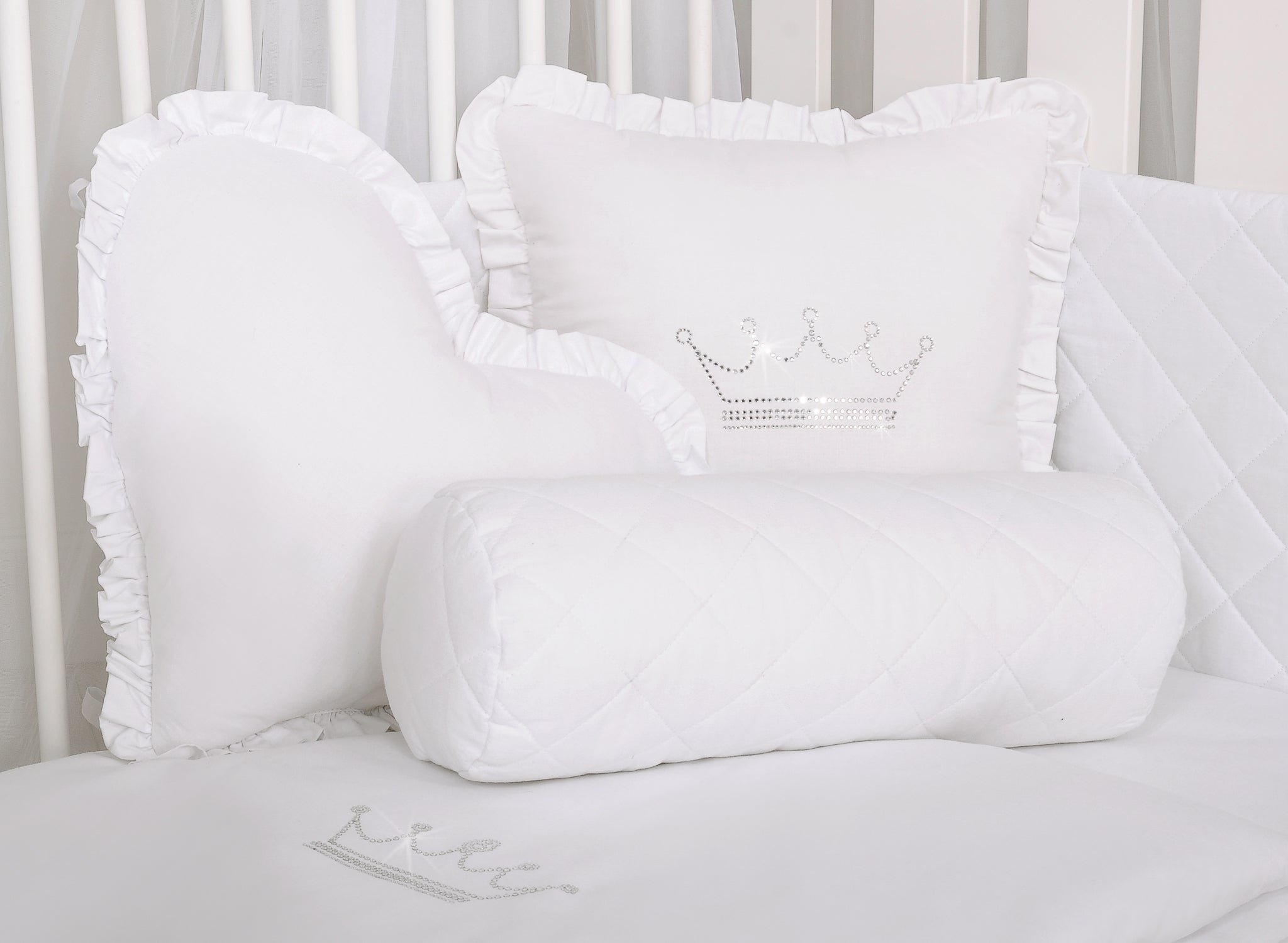 Decorative roller pillow - white