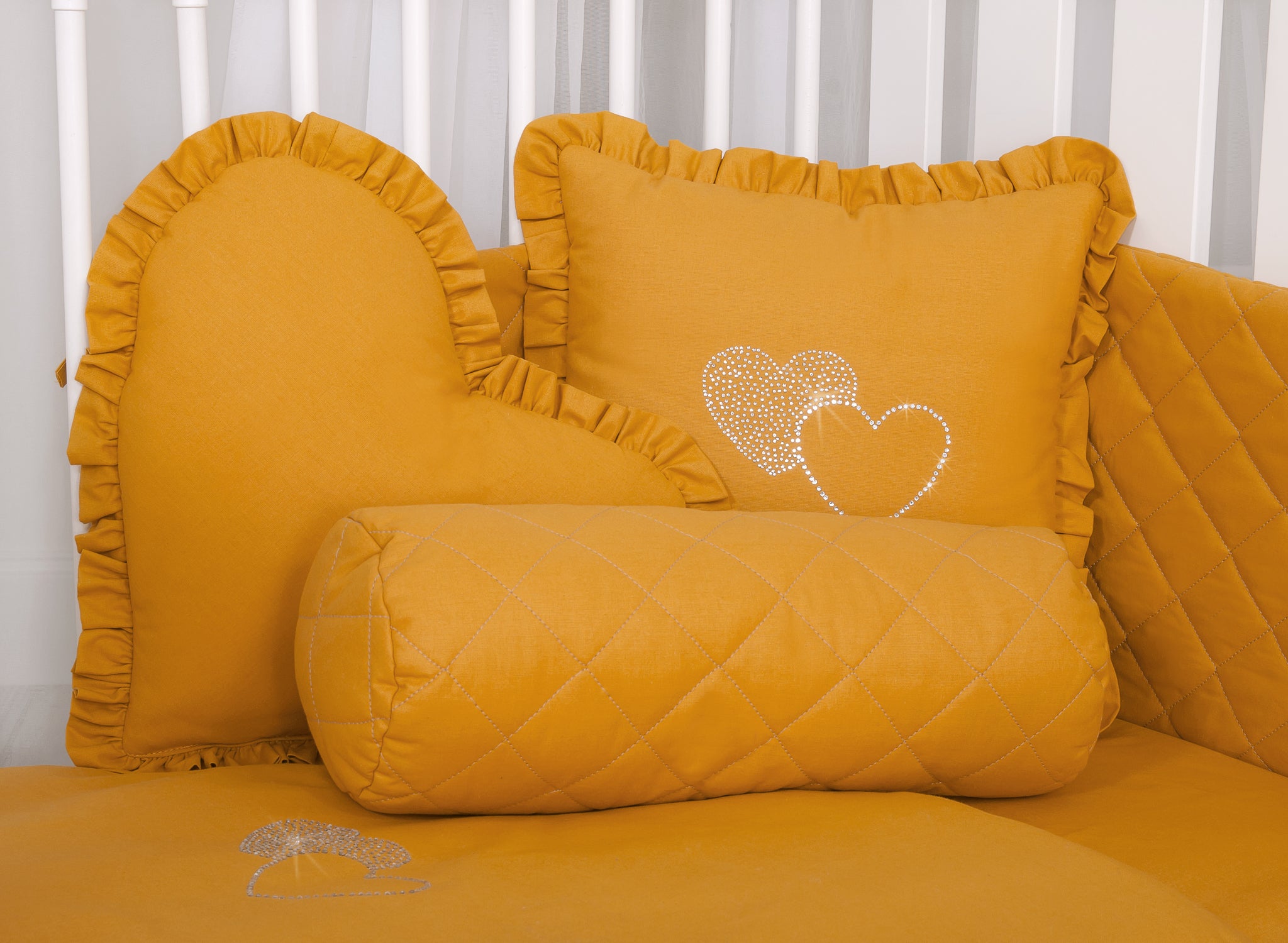 Decorative roller pillow - honey yellow