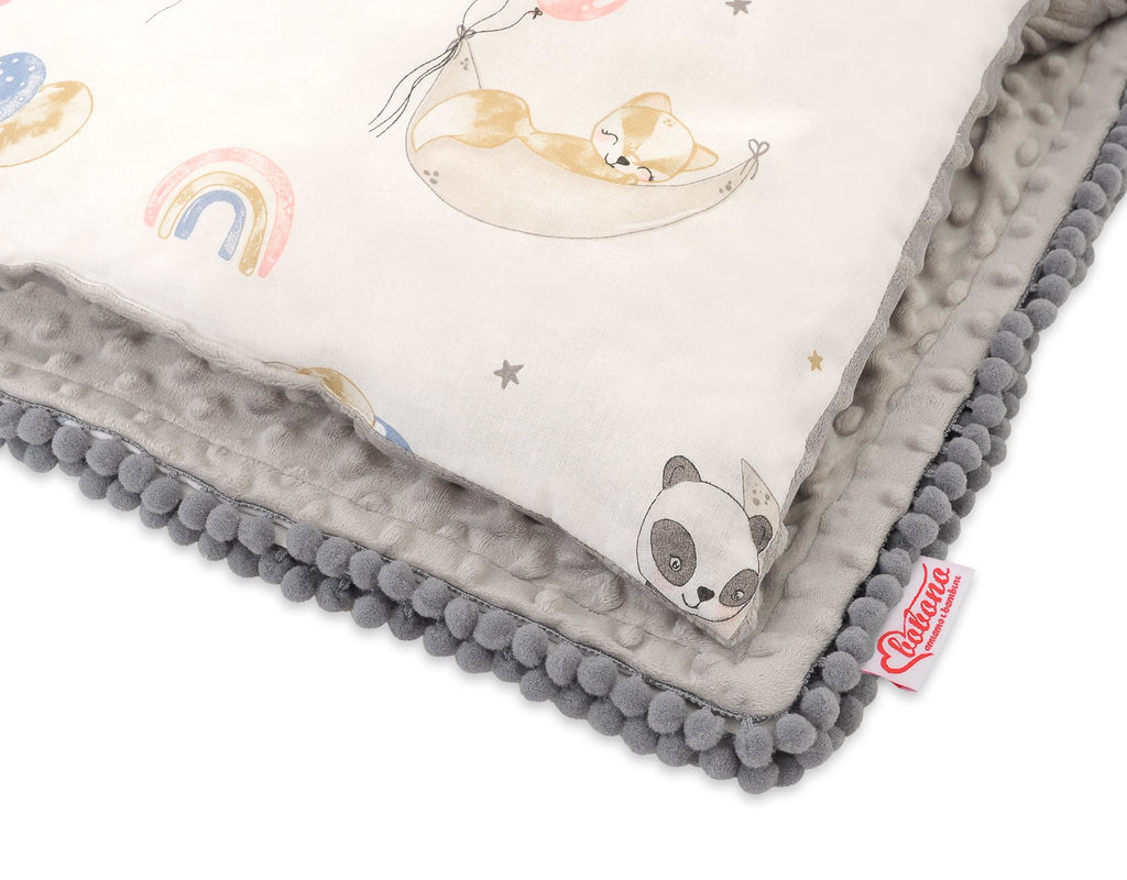 Set: Double-sided blanket minky + pillow- Balloons 2