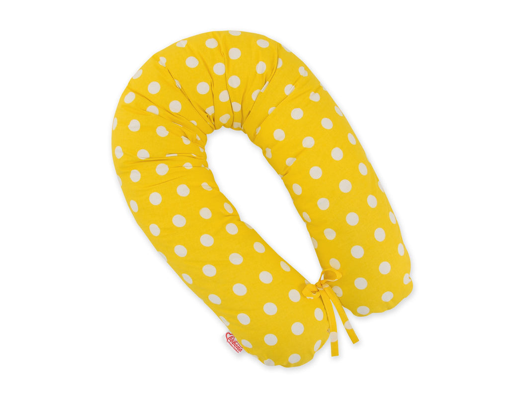 Pregnancy pillow- Longer, removable pillowcase - Dots on yellow