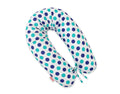 Pregnancy pillow- Longer, removable pillowcase - Mint-navy blue dots