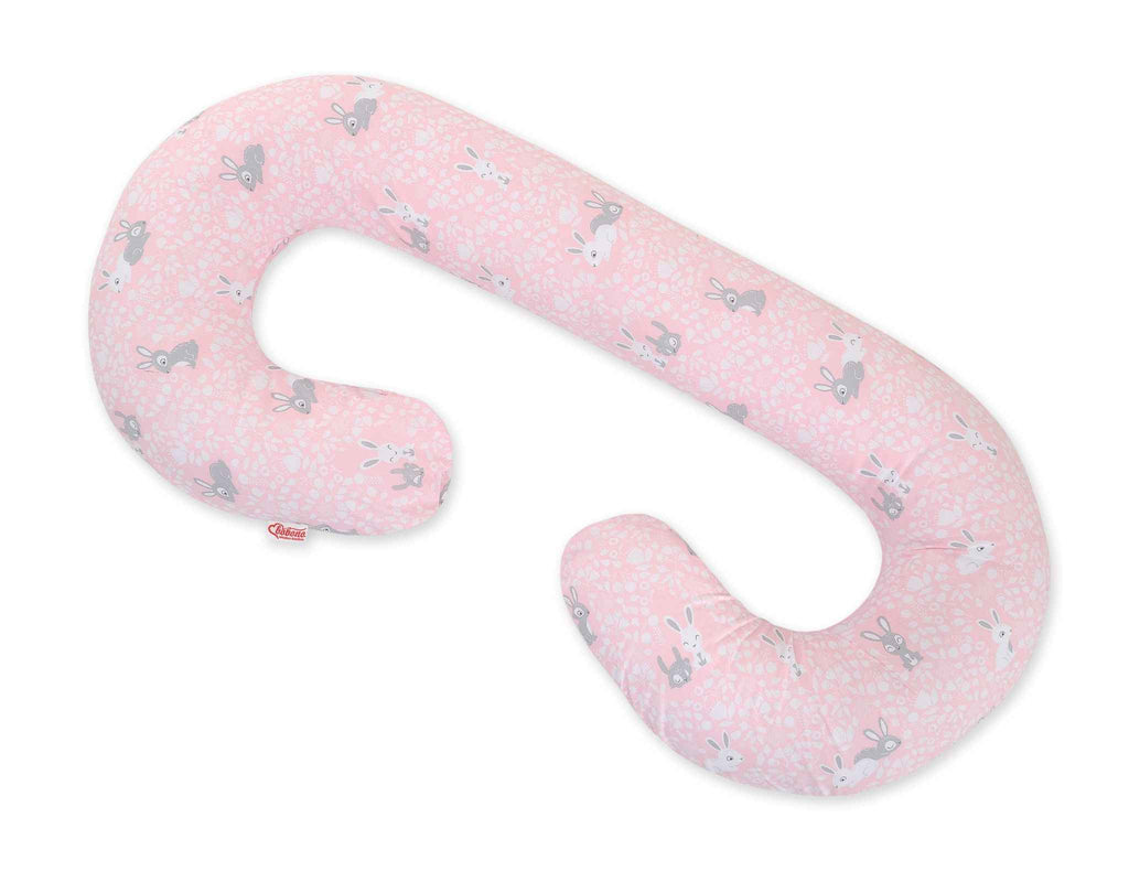 Cotton  pillowcase for pregnancy Pillow C - Pink rabbits