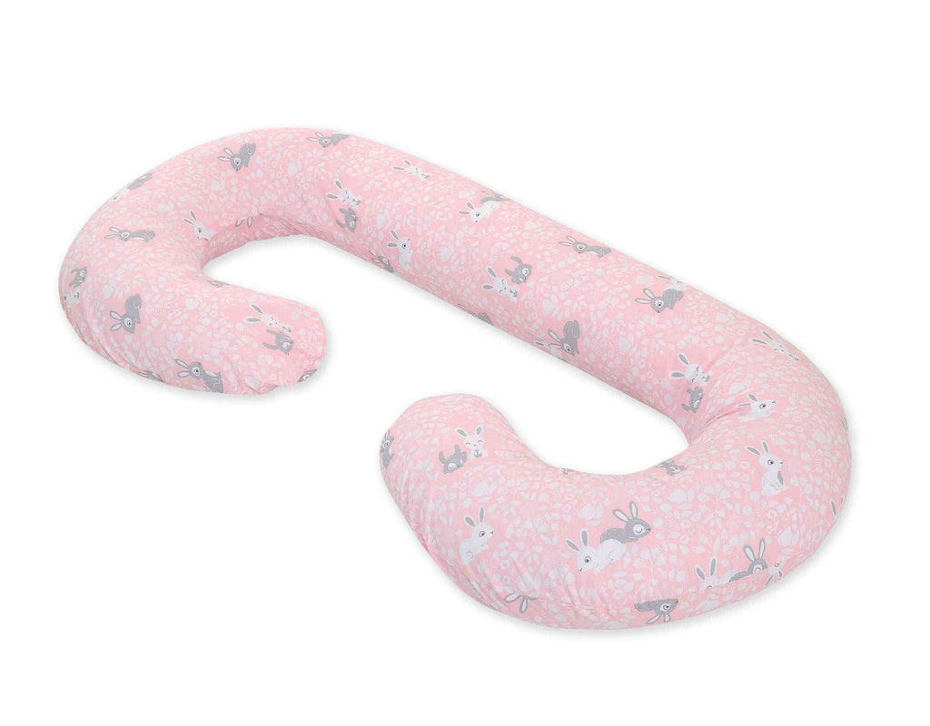 Cotton  pillowcase for pregnancy Pillow C - Pink rabbits