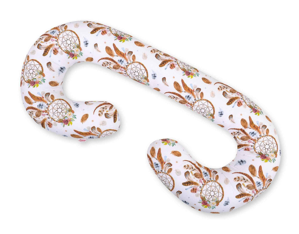 Cotton  pillowcase for pregnancy Pillow C - dream catchers white