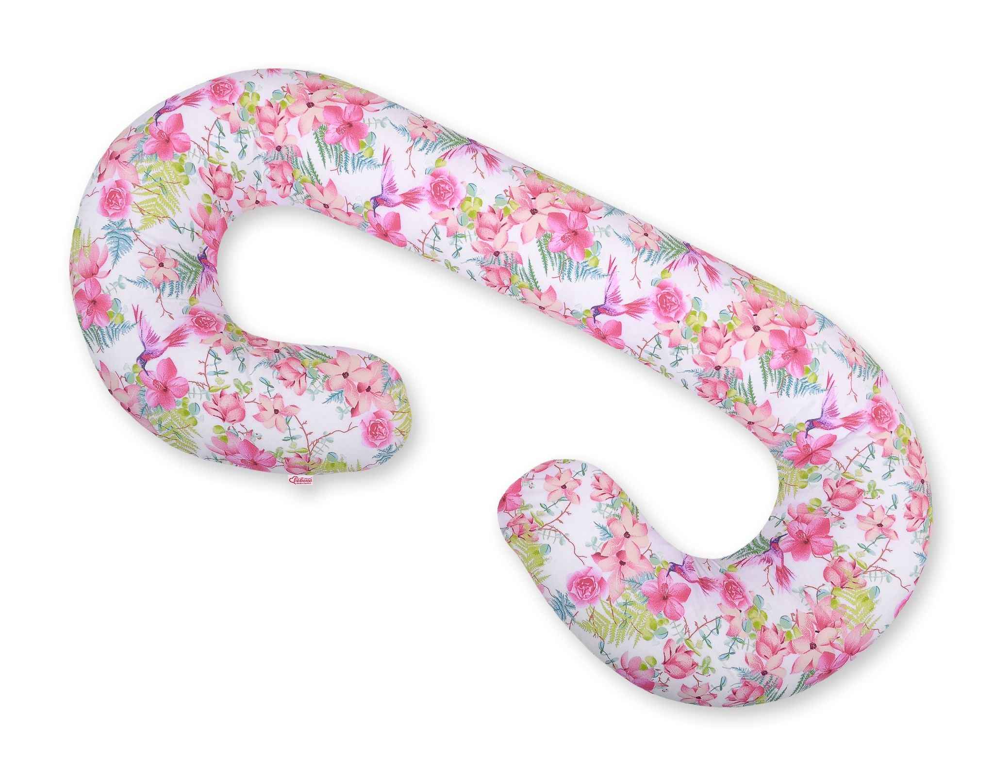 Cotton  pillowcase for pregnancy Pillow C - hummingbirds in flowers