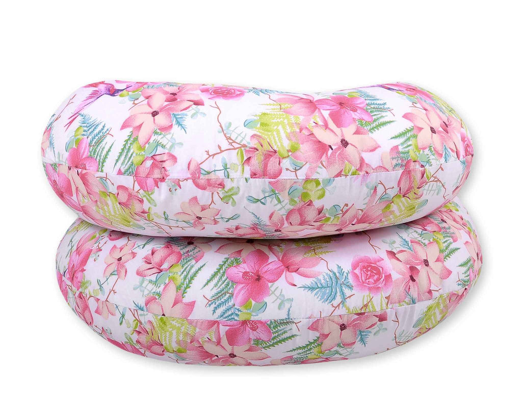 Cotton  pillowcase for pregnancy Pillow C - hummingbirds in flowers